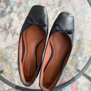 Reformation Black Leather Loafers | Size 7 | Ballet Flat Style